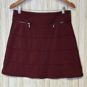 Athleta Maroon Strata Ponte Knit Cherrywood Skirt Size Medium